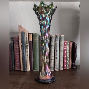 Vintage Fenton April Showers Swung Vase – Iridescent Carnival Glass ✨